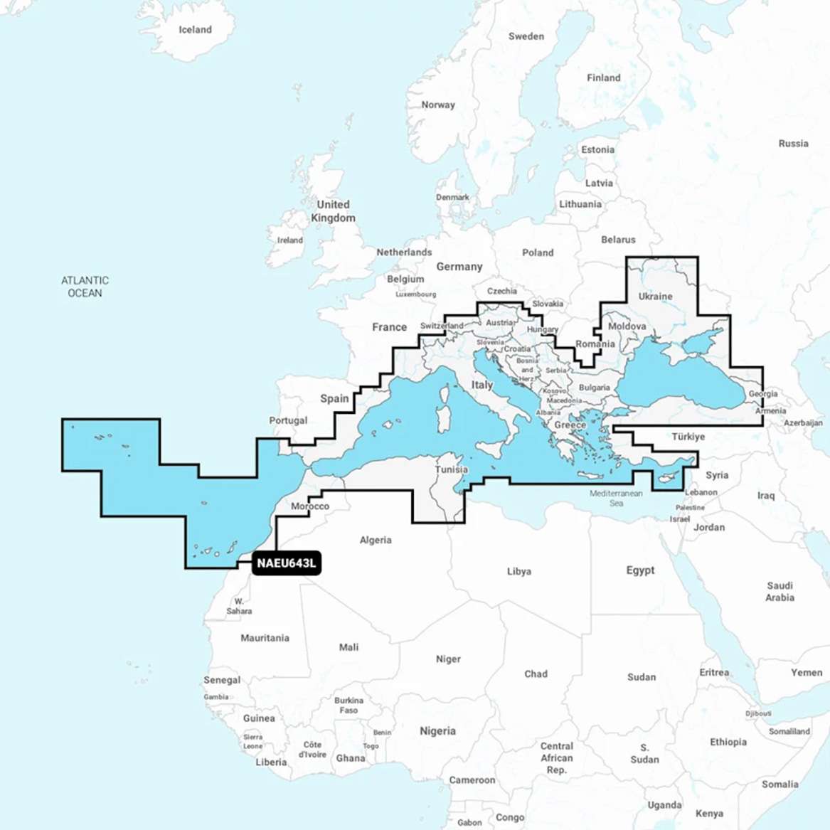Карта Navionics - Средиземно и Черно море